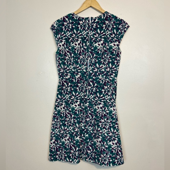 Mata Traders Floral Fit & Flare Dress – Keyhole Front, Cap Sleeves, 100% Cotton - Picture 4 of 5